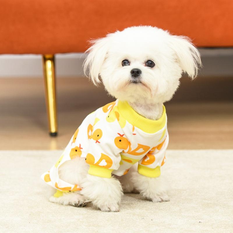 

Хлопковая пижама с мультяшным принтом для маленьких собак, комбинезон, пальто, рубашка, одежда для маленьких плюшевых собак M