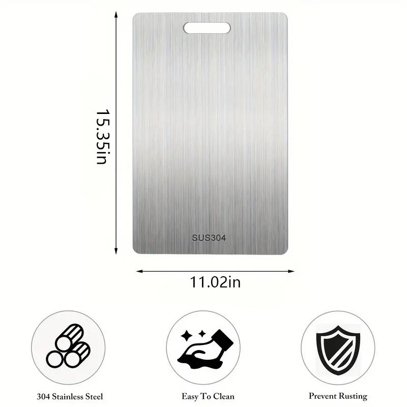 Stainless Steel Chopping Board, Antibacterial Double-Sided Cutting Board for Kitchen, Household Kitchen Gadget
