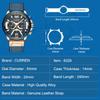 CURREN Modische Herrenuhr Luxusmarke Herren Multifunktions-Sportuhr Lederarmband Wasserdichte Quarz-Uhr Geschenk für Männer