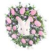 Easter Bunny Wreath Hanging Artificial Decorative Easter Wreath with Eggs for Spring Front Door