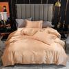 Satin Faux Silk Duvet Cover Set European and American Solid Skin-Friendly Quilt Cover Sleeping Naked Cozy Bedclothes No Sheets