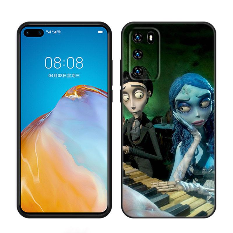 The Corpse Bride Black Silicone Phone Case For Huawei P10 P20 P30 P40 Lite P50 P60 Art P50E P Smart Z 2018 2020 2021 Pro 2019