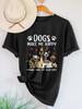 Cute and Fun Dogthemed Shortsleeved Tshirt with the Words Dogs Make Me Happy Printed On It Easter Ha