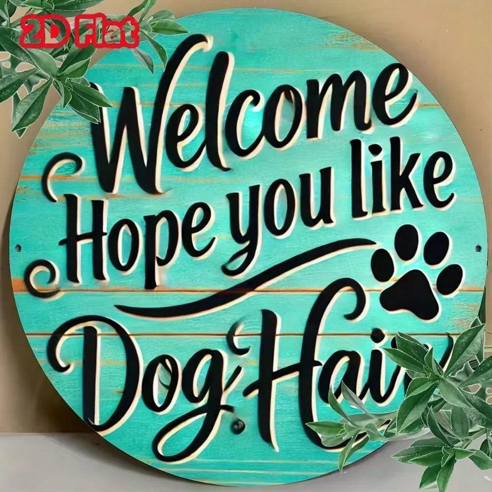 Retro Dog Hair Metal Tin Sign – Cute Animals Wall Art for Home Yard Decor