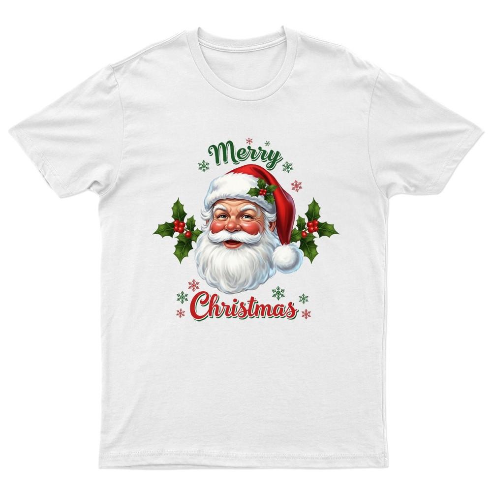Merry Christmas Santa Claus TShirt Unisex Gift Retro Seasonal Funny Xmas