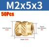 50Pcs Double Twill Embedment Nuts Knurled Thread 3D Printer Accossory New Brass Insert Nut