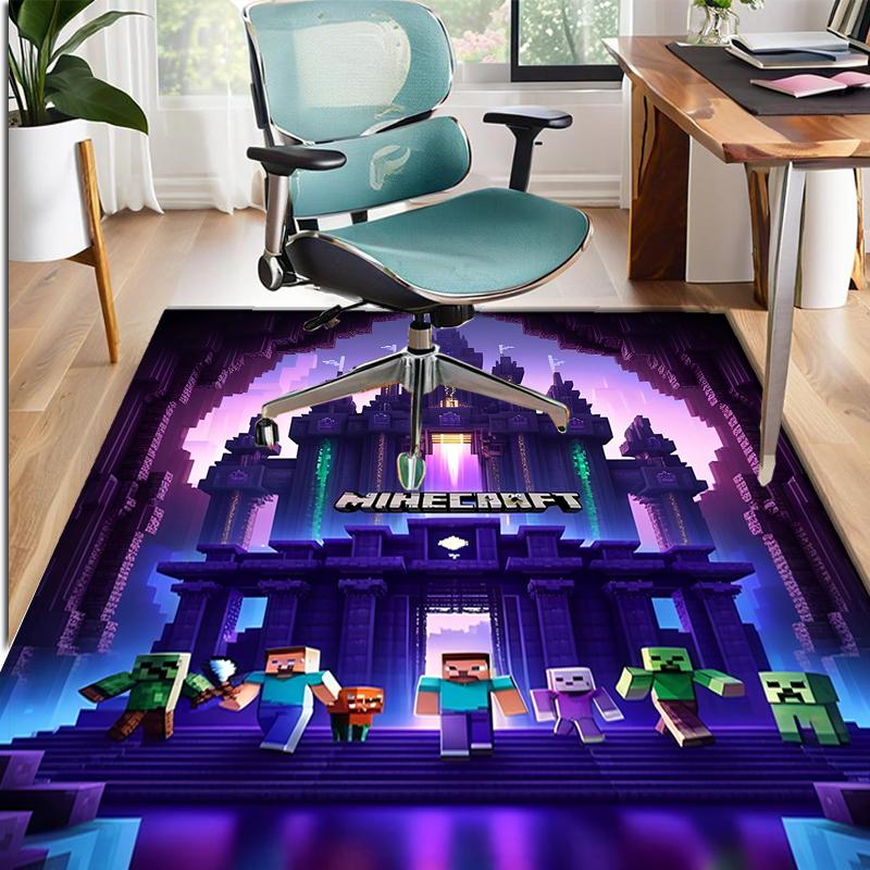 Tappeto con motivo Minecraft, Tappetino da interno/esterno, per Picnic, Sala giochi, Camera da letto, Ufficio, Soggiorno, Tappeto decorativo per la casa, Regalo di compleanno
