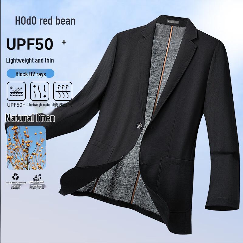 Hongdou Herren Leinenmischung UV-Schutz Sommerblazer
