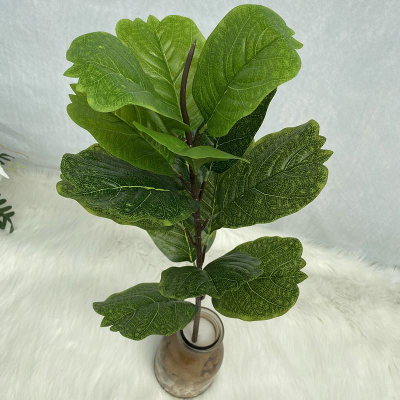 Realistic Plant Artificial Ficus Elastica Leaf Foliage Home Wedding Office Decor