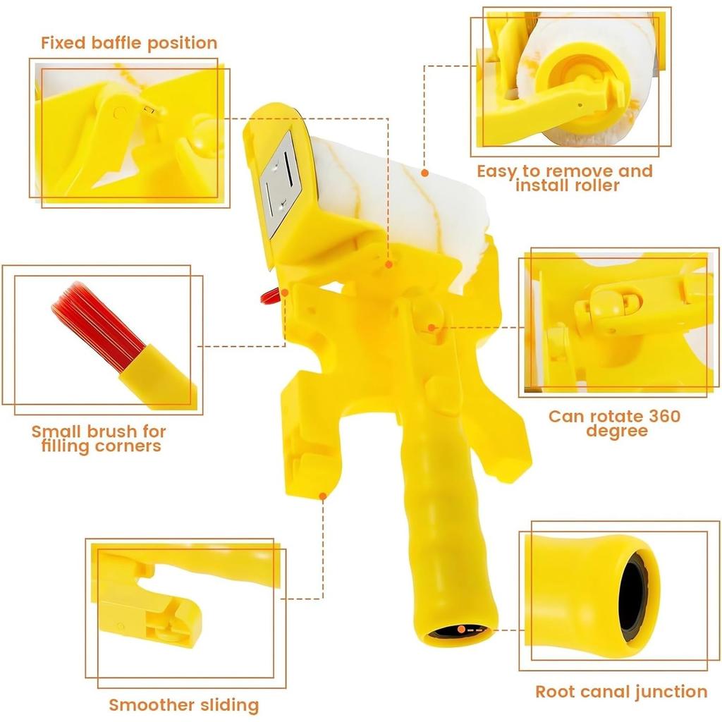 Paint Edger Pro -Painting Trimmer Edger Tools for Walls High Ceilings with Edger Paint Brush Kit, Bucket Edge Paint Roller Splatter Shield