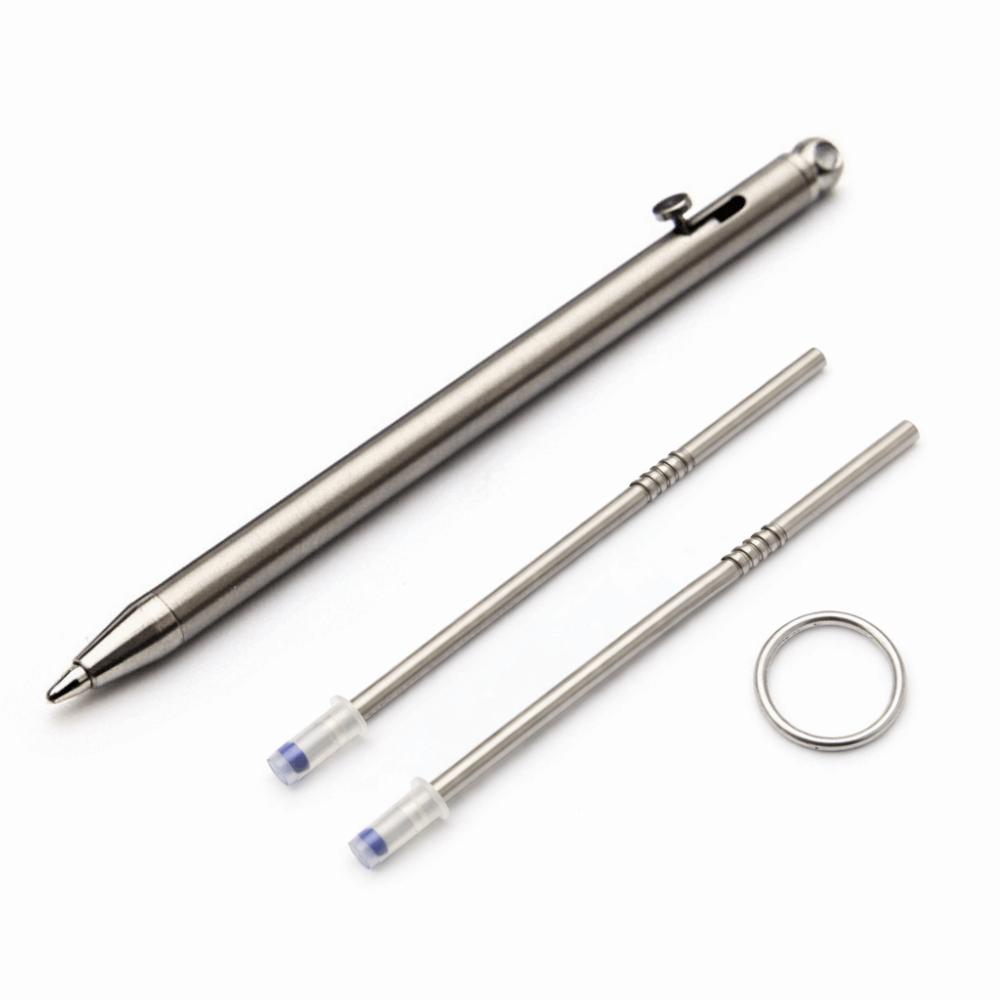 

Multi-functional Portable Bolt Pen Mini Size Titanium Alloy Keychain Pen Refillable Pocket Pen Travel Use