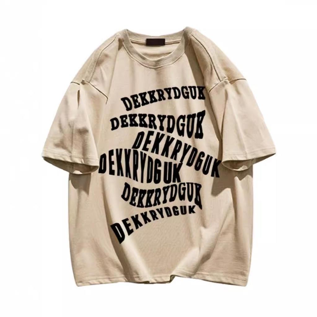 Übergröße Unisex Kreatives Buchstaben-Print Kurzarm-T-Shirt für Frauen