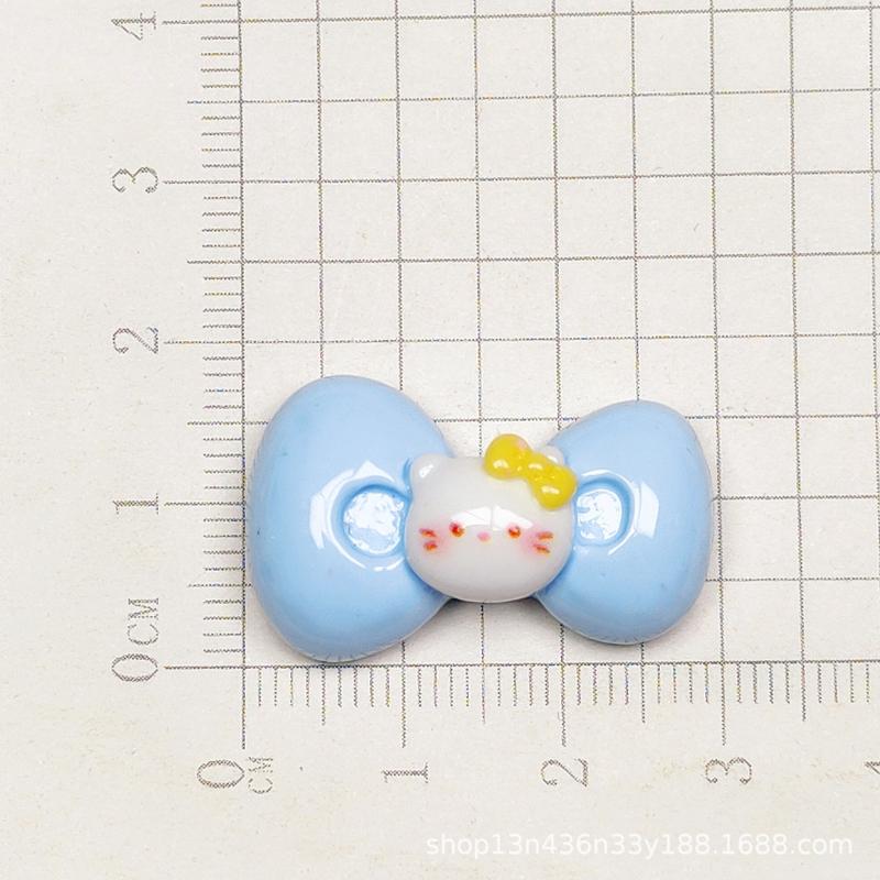 10Pcs New Cute Cartoon Animal Bright Resin Cat Bow Series Scrapbook Diy Bow Decor Accessories Crafts A133
