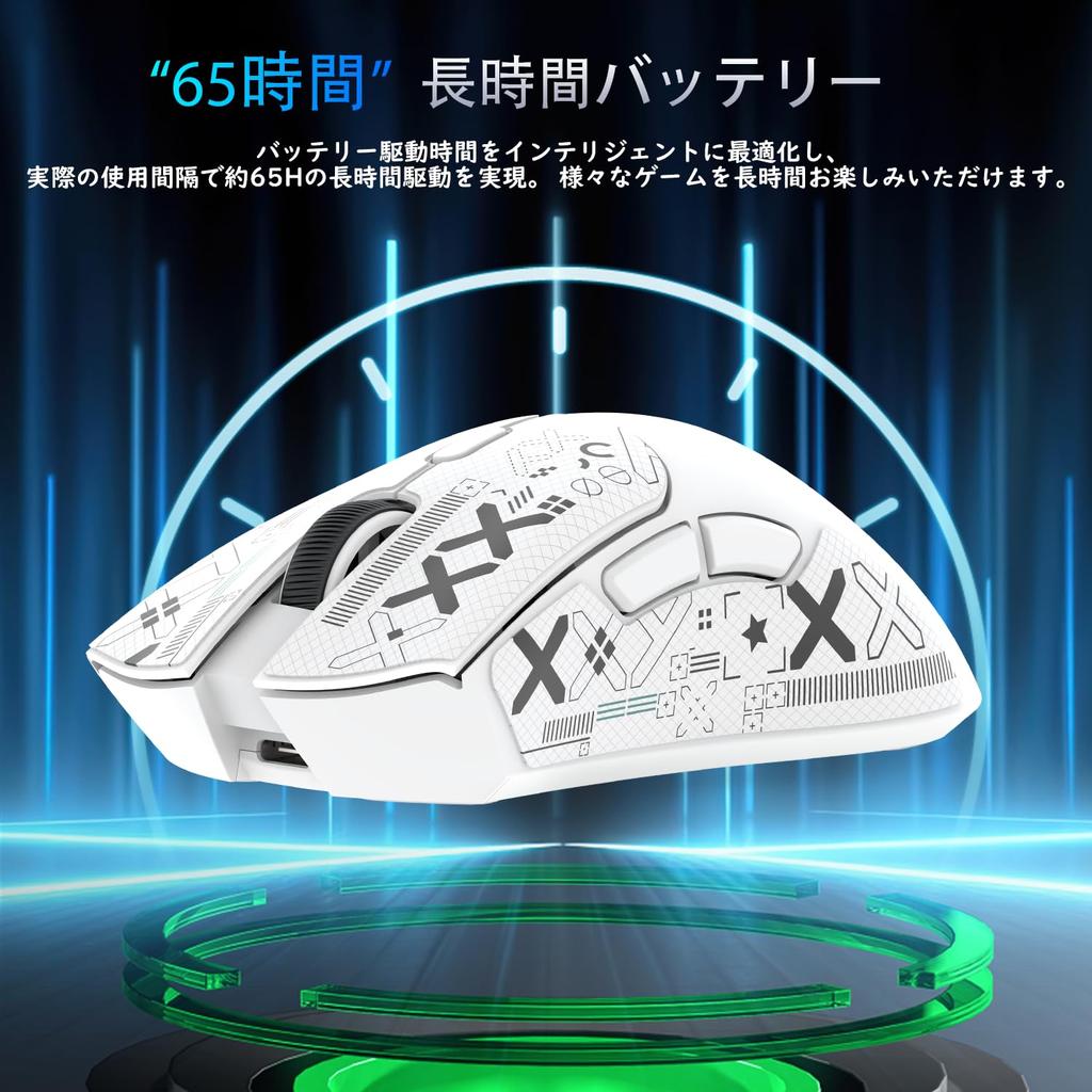 ATTACK SHARK X ZIYOU LANG R1 Gaming SUPERLIGHT Bezprzewodowa 6 Biała Mysz, 2.4GHz/Bluetooth/Type-C PAW3311, 18000DPI, Ultralekka 59g, Akumulatorowa,