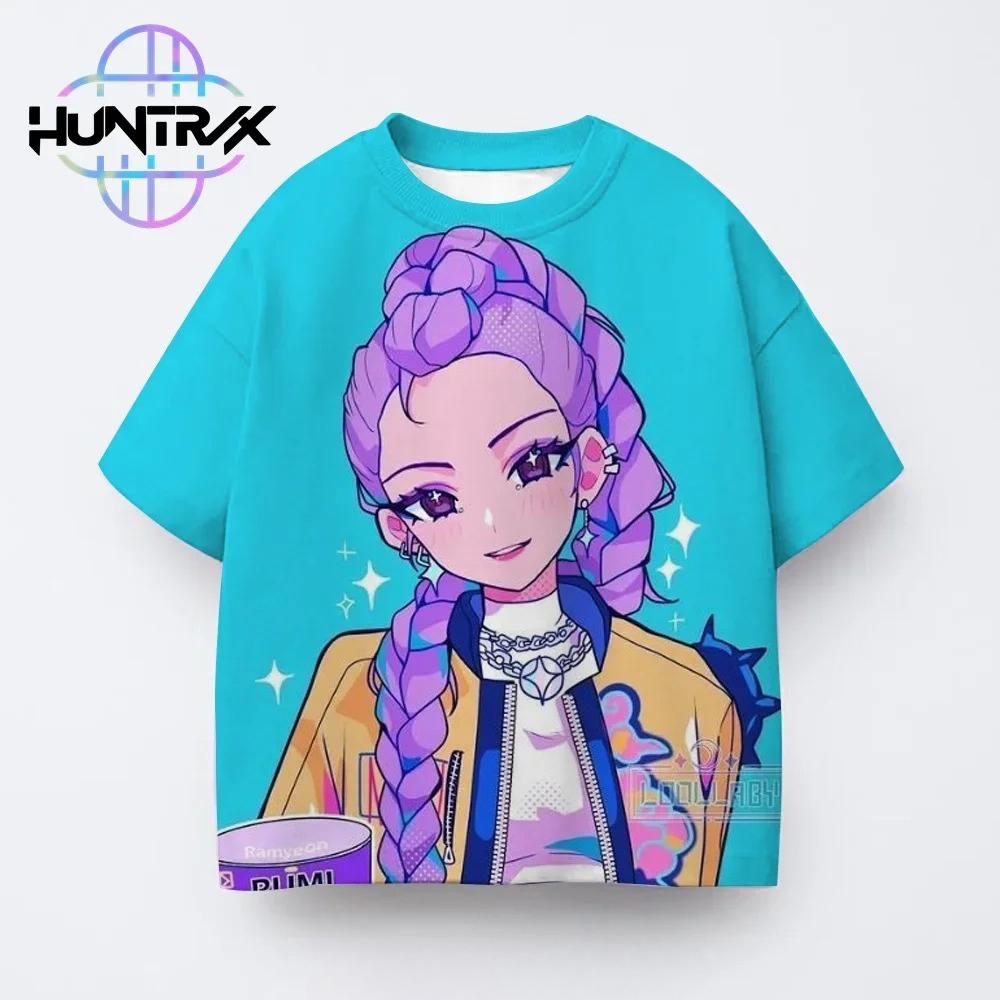 Kpop Demon Hunters 3D Print Sports Boy T-shirt Street Fashion Girl Group Harajuku Y2K Children Short-sleeve Clothing Summer Top