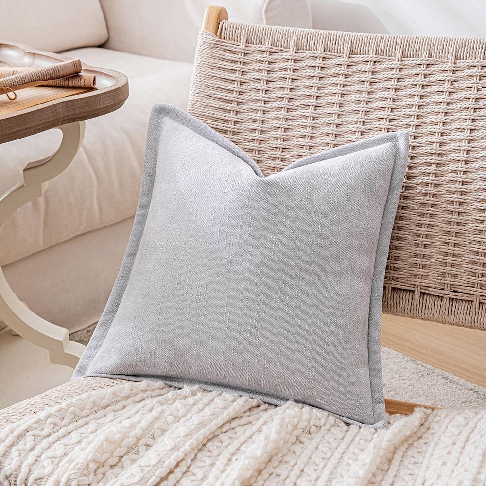 Ins Fengchenille Pillow Bamboo Joint Pattern Jacquard Cushion Internet Celebrity Super Thick Pillow Case Pressed on The Edge of The Sofa Bedside Back
