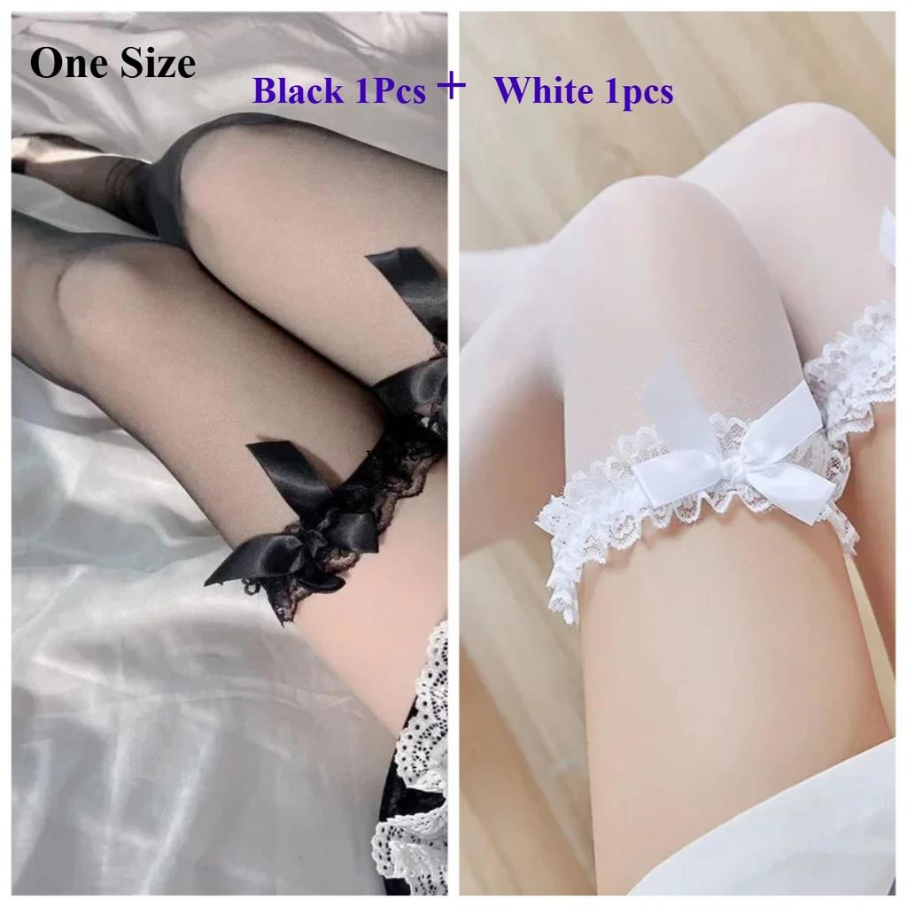 1/S Jk Black Stockings Women Sexy Black Knee High Long Socks Lace Border Loli Ultra-Thin Fishing Net Socks