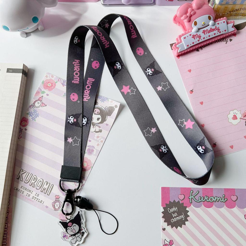 Cartoon Mobile Phone Lanyard with Cute Neck Strap, ID Badge & Meal Card Holder, Keychain Attachment