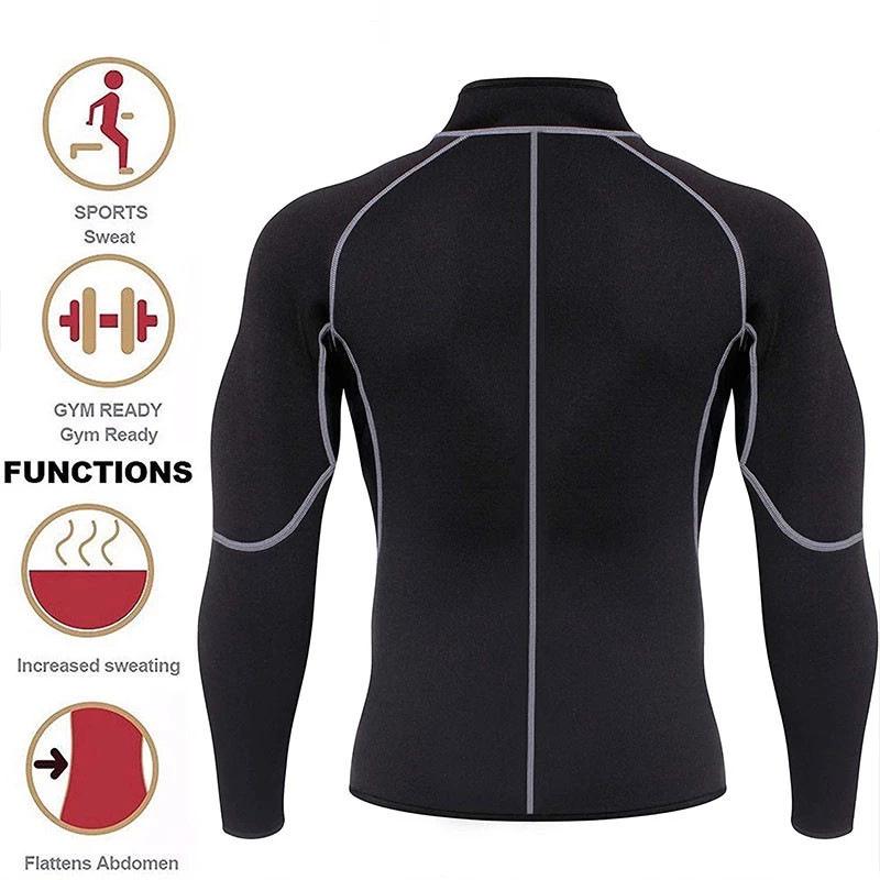 Silver Coated Neoprene Sauna Suit Set: Long Sleeve Top & Pants for Fitness