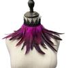 Natural Luxury Punk Cosplay Props Party Costume Necklace Feather Choker Neck Wrap Lace Collar