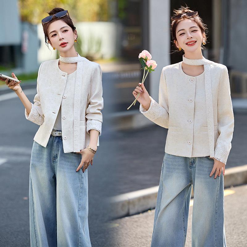 

Весна 2025 Куртка в китайском стиле Петит с длинным рукавом M (55-63 kg) белый/кремовый