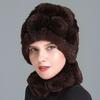 QT-078 Adult hat QT-078 Qiu Pongfan knitted hat women's fur versatile hand hook tie-dye hairball color matching