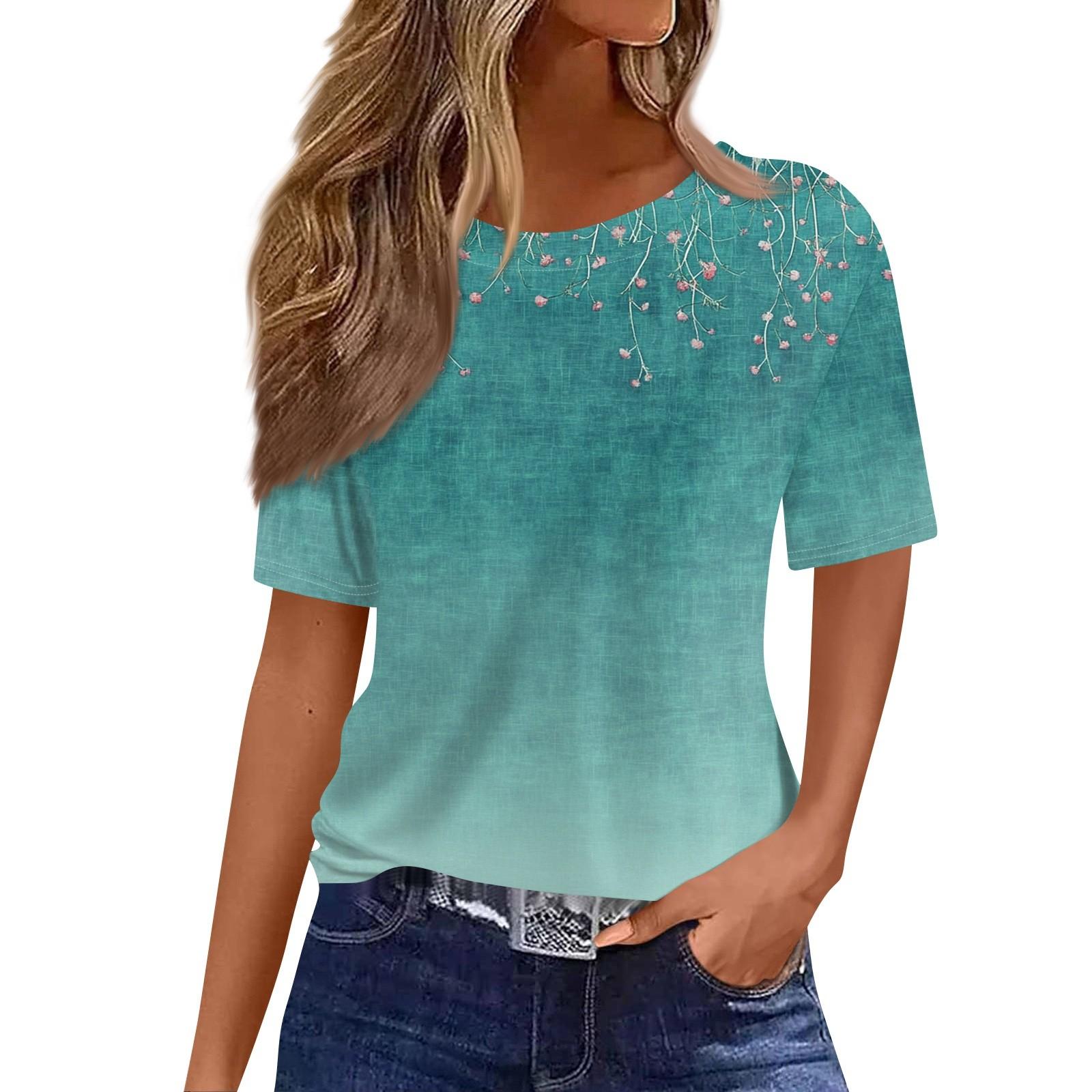 

Женский модный повседневный свитер с коротким рукавом и круглым вырезом XL циан