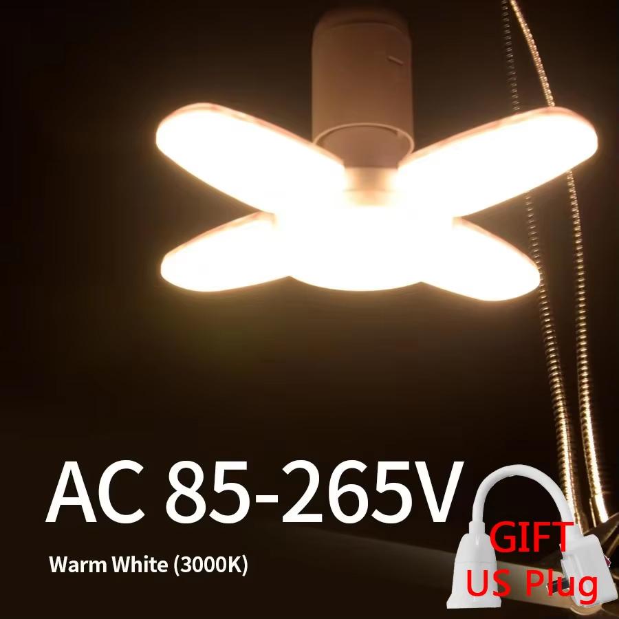 E27 LED Garagen-Glühbirne 28W 360° verstellbar Faltbare Blattlampe Kein Flackern für Schlafzimmer Wohnzimmer Küche Deckenbeleuchtung Grillbeleuchtung