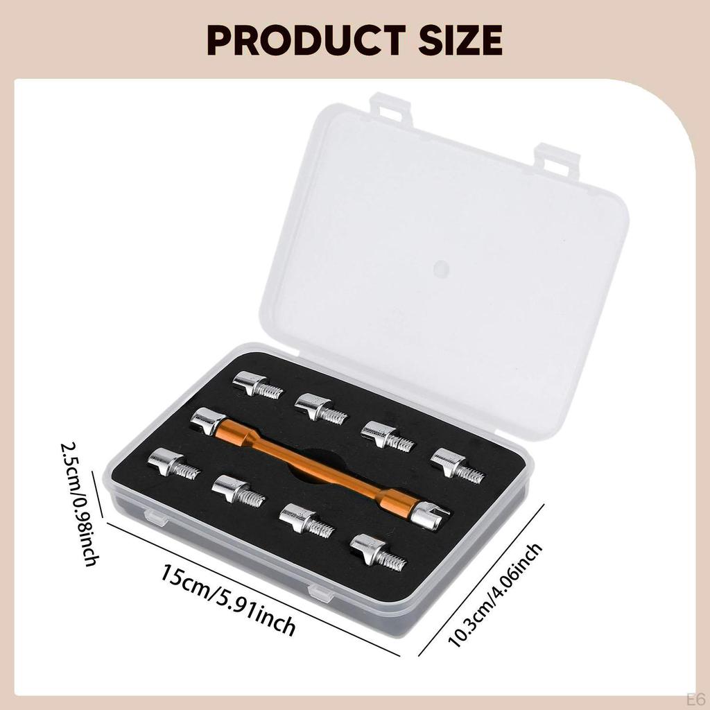 Motorcycle Spanner Set Length 93mm/3.7in Easy Installation Universal 10 Size Sturdy 5.0-6.8mm