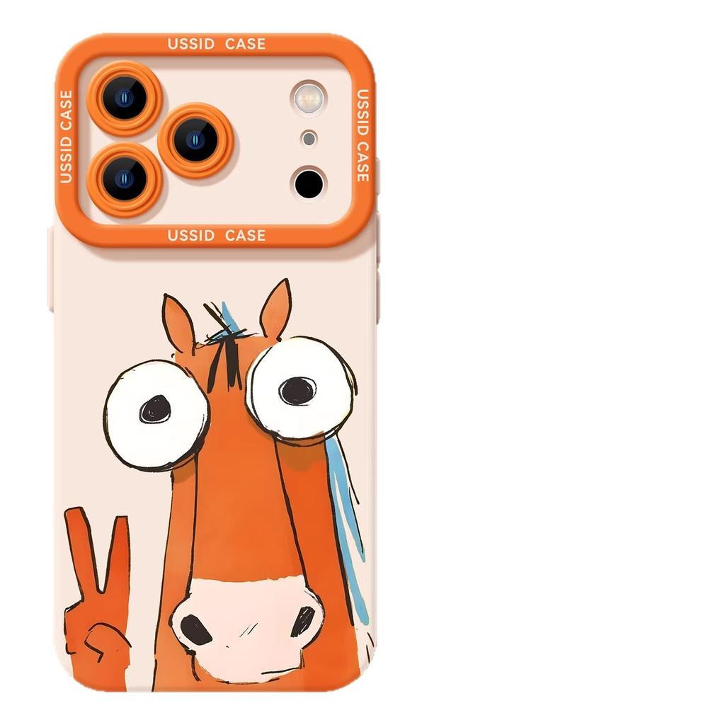 Biema for Apple 17 Horse Year 16promax Cartoon 15 Silicone 14iphone13 Lanyard 12 Mobile Phone Case