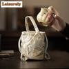 Chinese Brocade Drawstring Tea Cozies Japanese Tea Cozy for Teapot Portable Bag Travel Tea Set Bag Chinese Tea Set Accessories