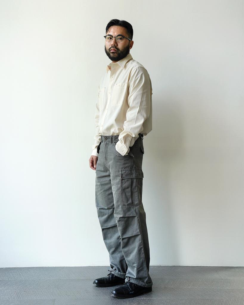 Bancheu Bgs Chambray Selvedge Cotton Work Shirt - Ecru
