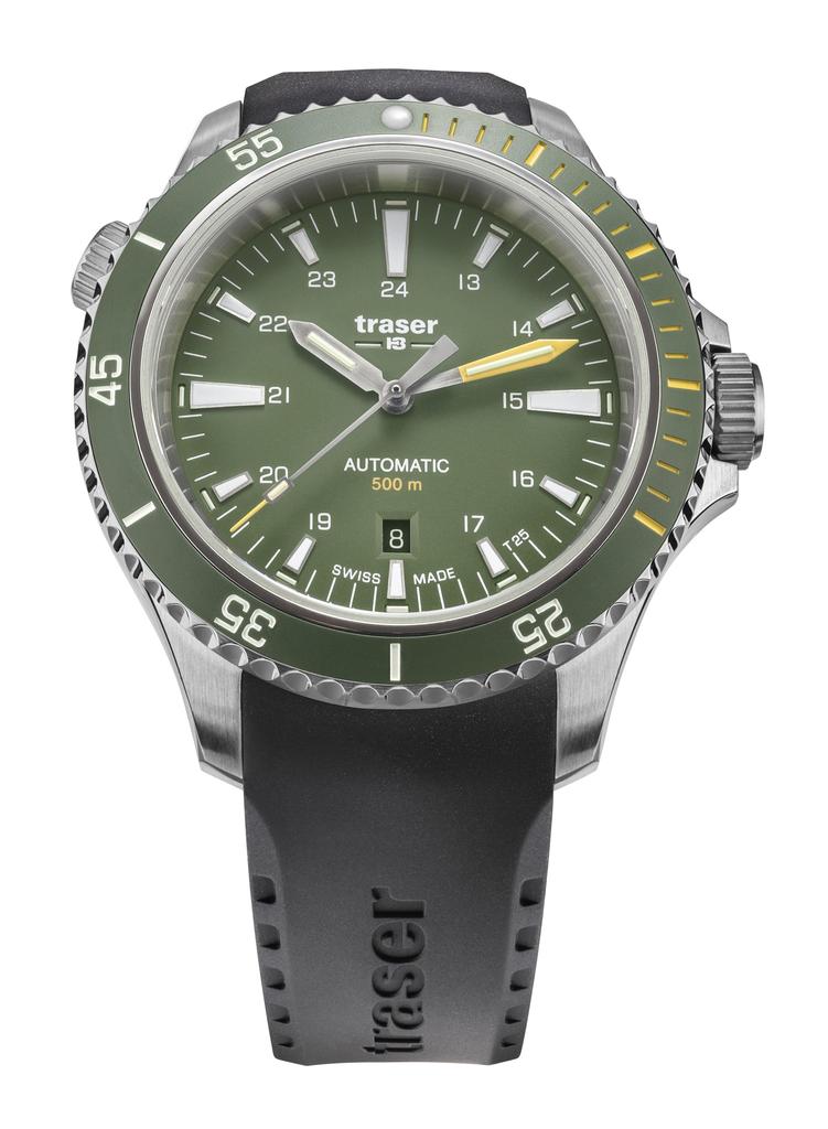 Traser P67 Diver Automatico Verde 110326 Orologio Nero da Uomo Subacqueo