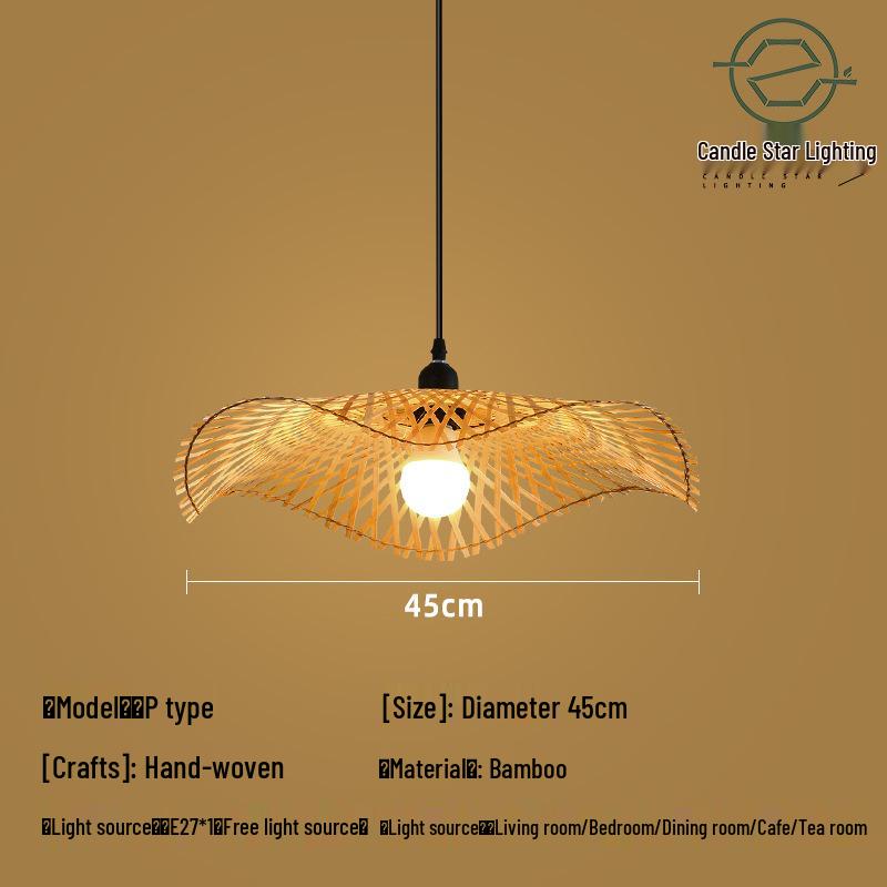 Zen Style Bamboo Rattan Pendant Light for Tea Rooms and Restaurants