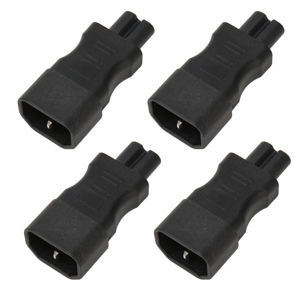 4Pcs IEC320 C14 To IEC320 C7 Power Adapter Universal Black Connector Converter Replacement for PDU Case Laptop Socket