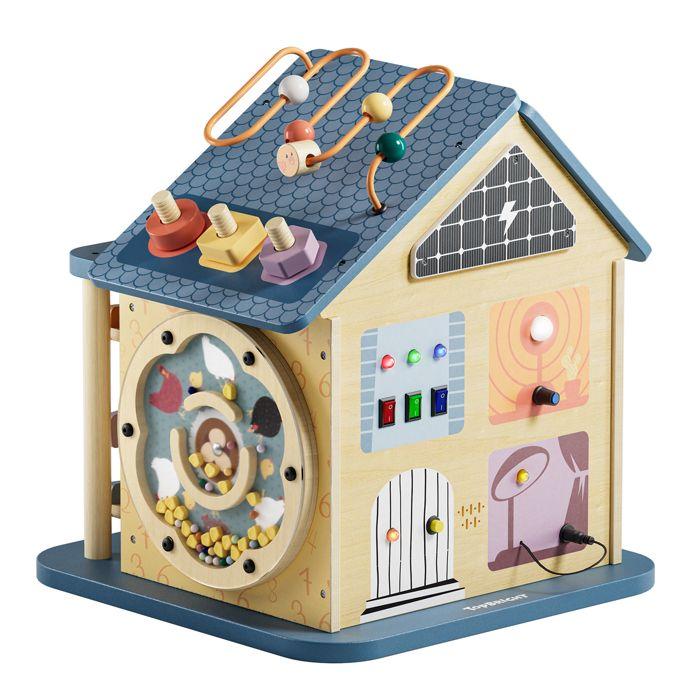 Maison d'activités 12 en 1 - TOP BRIGHT - Motricité Fine - Bois Durable - 18 mois et plus