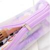 Round Mesh Pencil Case Lightweight Multi-Purpose Transparent Pens Pouch Large Capacity Aesthetic Bag Student Stationary