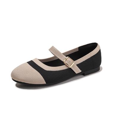 New Fashion Niche Mesh Single Shoes Women's Flat Bottom Hollow Breathable Mary Jane Shoes Single Shoes