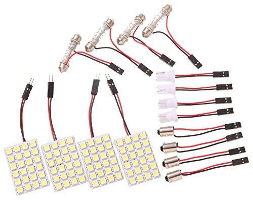 

Phoenix Автомобильная светодиодная лампа для салона Набор из 4 штук [Суперяркий 5050] (белый)] 12В/24SMD/3 типа адаптеров Долгосрочная гарантия 45 дней Салонный свет