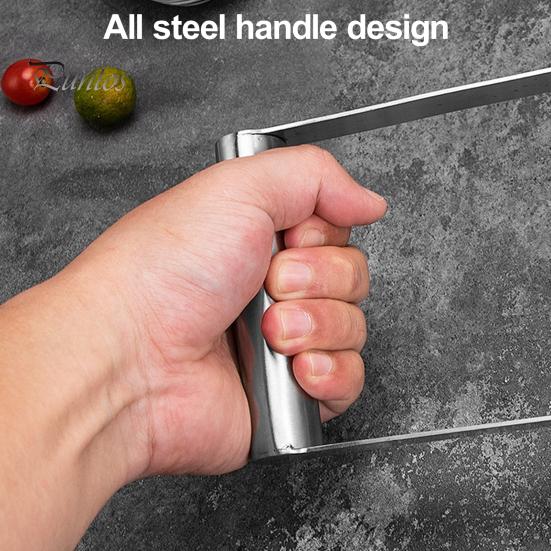Stainless Steel Potato Masher Ergonomic Handle Kitchen Masher Tool Dishwasher Safe Anti-rust Fruit Masher