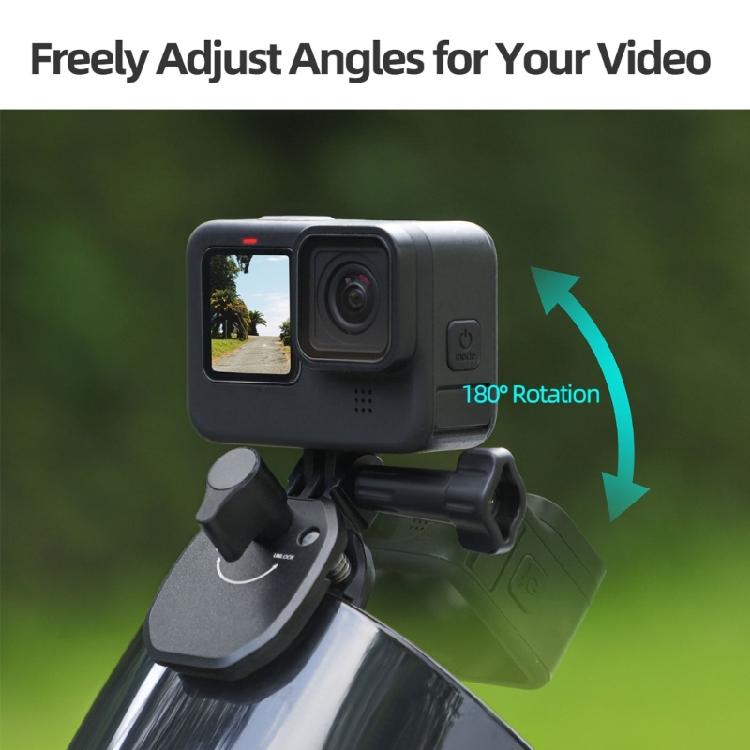 Secure Action Camera Windshield Bracket Support Thickened Silicone Padding for Bike, Aluminum with Strong Clamping Force