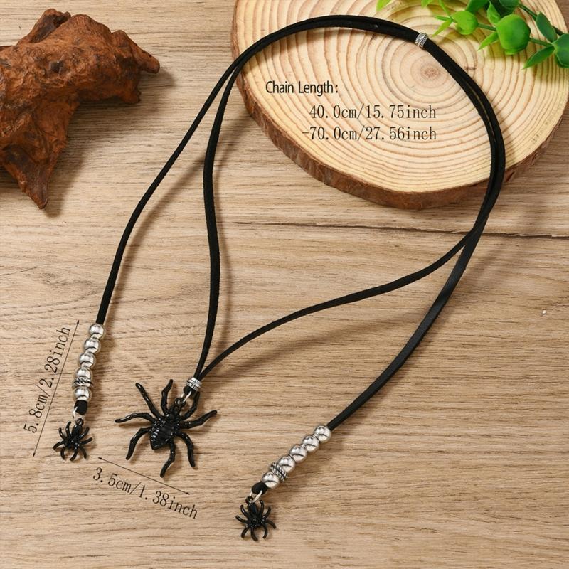 Halloween Arachnid Pendant Necklace User Friendly Zinc Alloy Design For Costume Parties And Gothic Jewelry Lovers