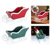 Christmas Sleigh Table Ornament,Server Gift,Candy Bowl Storage Basket Sled Shaped Bin for Holiday Farmhouse Home Present Mantle