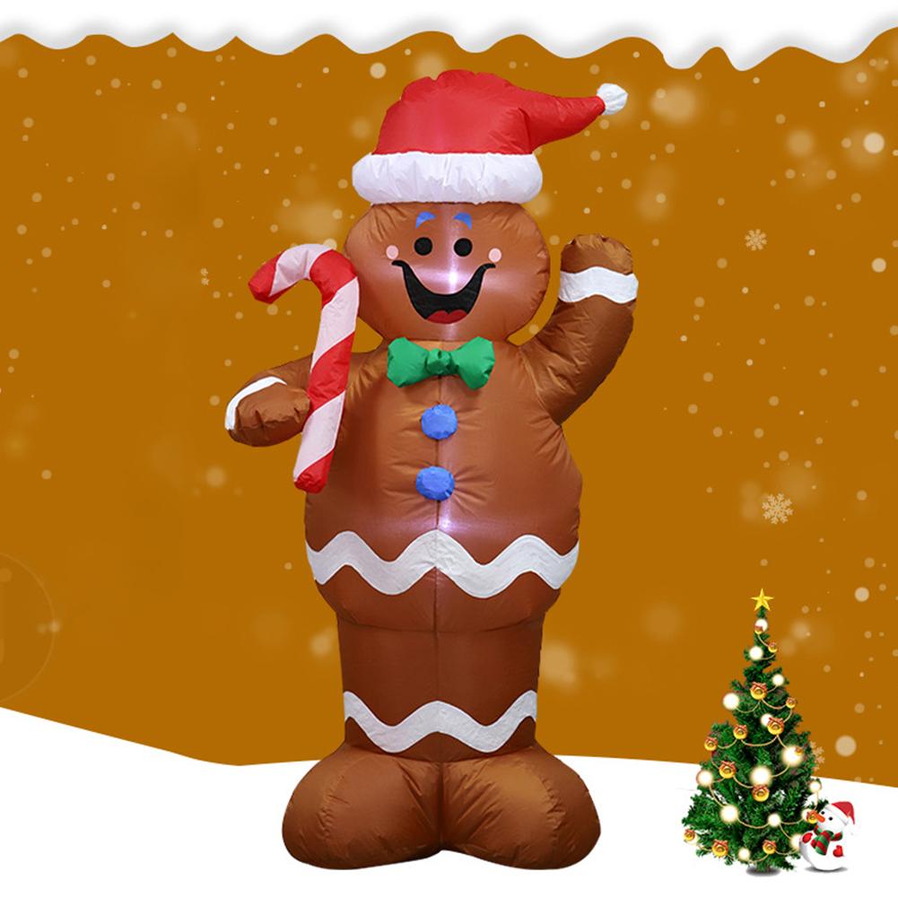 1.5m Inflatable Gingerbread Man Prop for Christmas Party Yard Decor