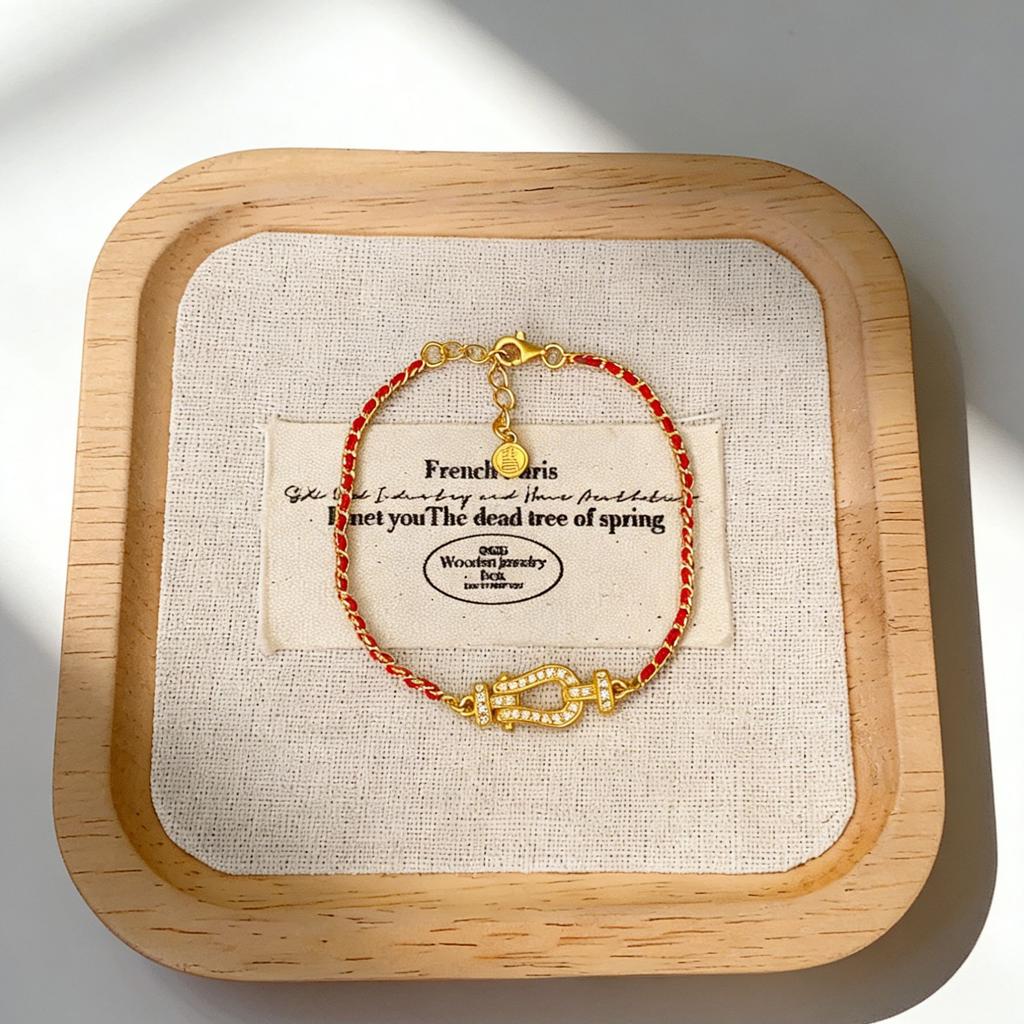 Woven Red Rope Bracelet Female Internet Celebrity with The Same High-end Niche Design Exquisite Versatile Jewelry