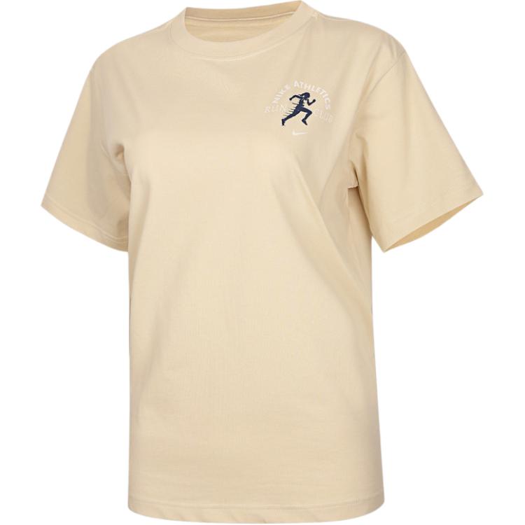 Nike T Shirts Women s Khaki Crew Neck Moderate IV6194-234 L