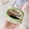Cute Cherry Mini Bag Portable Multi Purpose Small Travel Organizers Floral Square Earphone Bag Makeup Bag Cosmetic Storage Bags