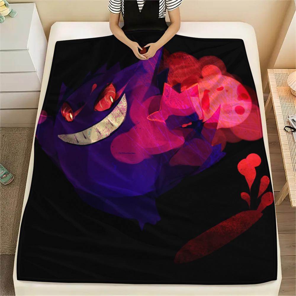 Gengar  Print Flannel Blanket, High Quality Comfortable for All Seasons, Home Decor, Warmth and Comfort