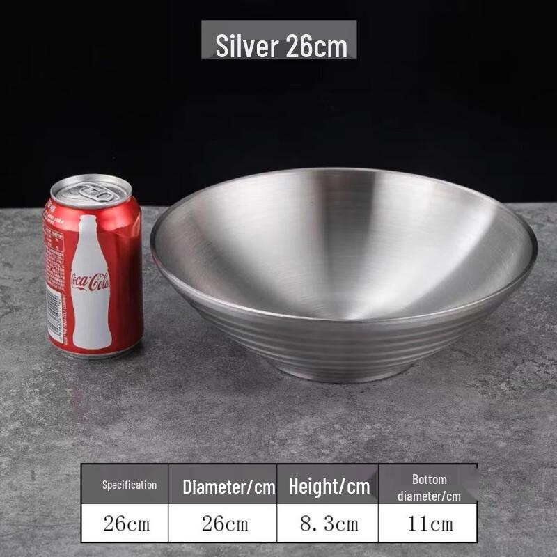 

ZISIZ 304 Stainless Steel Double-Layer Insulated Noodle Bowl