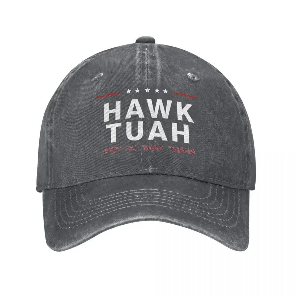 Hawk Tuah Spit On That Thang Meme Unisex Style Baseball Caps Internet Latest Star Distressed Washed Caps Hat Adjustable Headwear